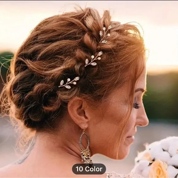 Elegant Silver Hair Pins Set of 6 - Picture 2 of 3